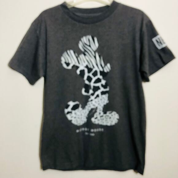 Neff Mickey Mouse XS Tshirt Dark Grey White Animal Print Casual Disney Cotton - Picture 1 of 8